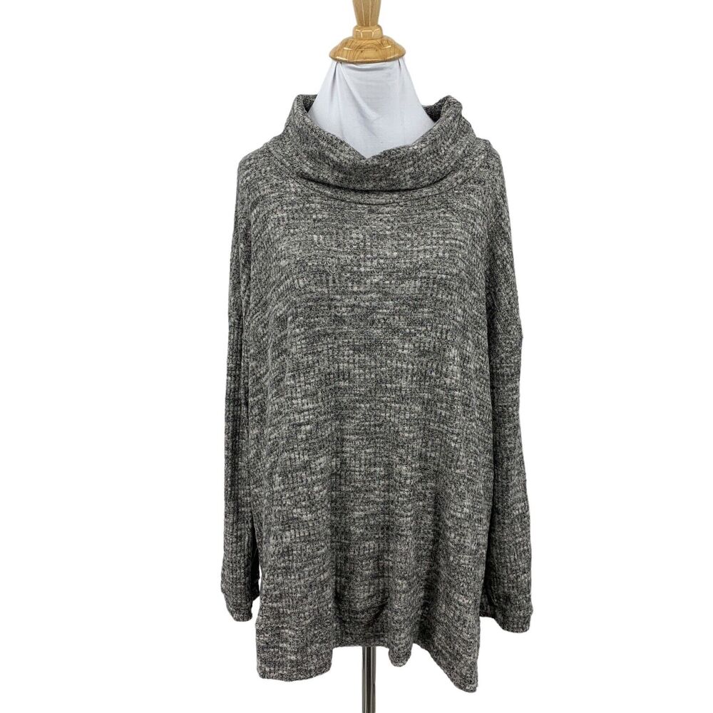 Everleigh Cowl Neck Sweater Womens M Medium Gray Long Sleeve Loose Fit Pullover